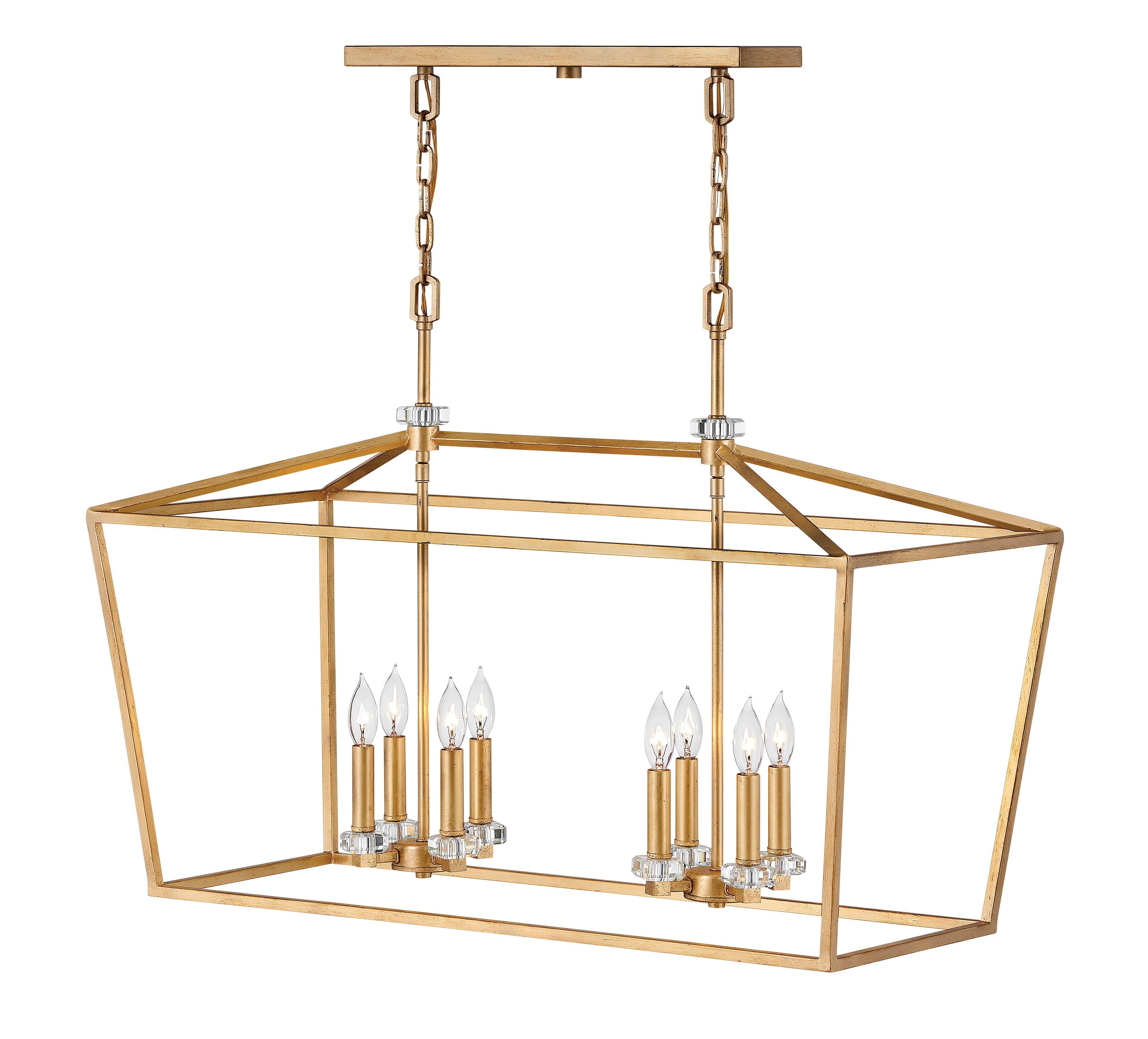 Hinkley Stinson 8-Light Chandelier in Distressed Brass