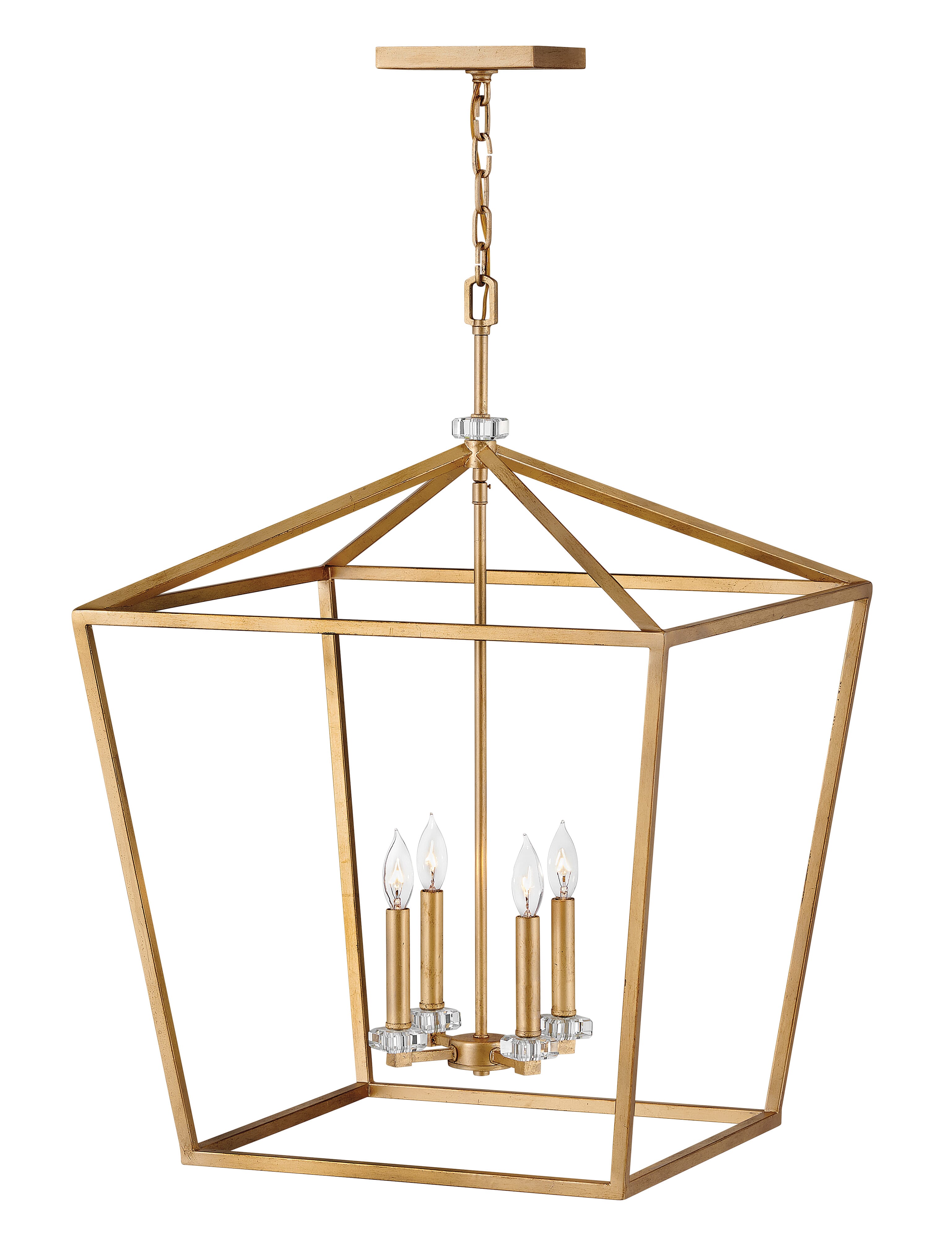 Hinkley Stinson 4-Light Chandelier in Distressed Brass