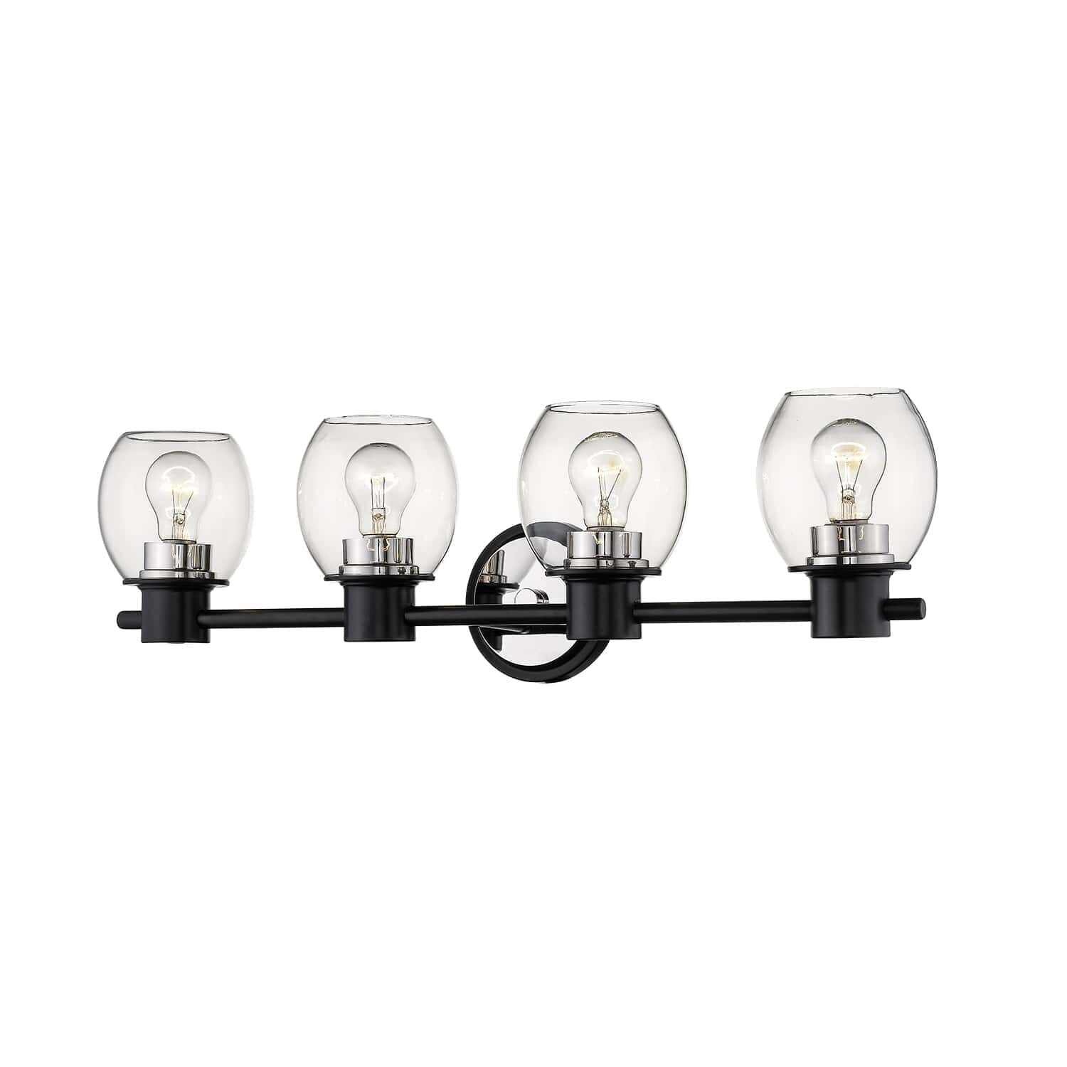 Millennium Lighting 4-Light 32" Bathroom Vanity Light in Matte Black and Polished Nickel