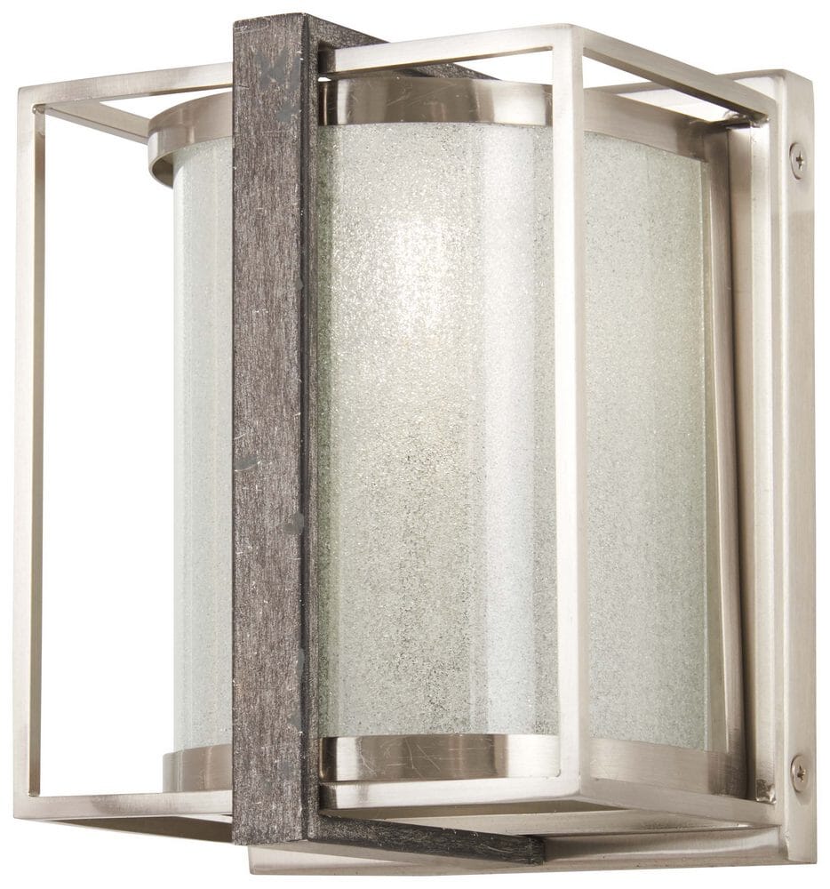 Minka Lavery Tyson'S Gate 7" Wall Sconce in Brushed Nickel with Shale Wood