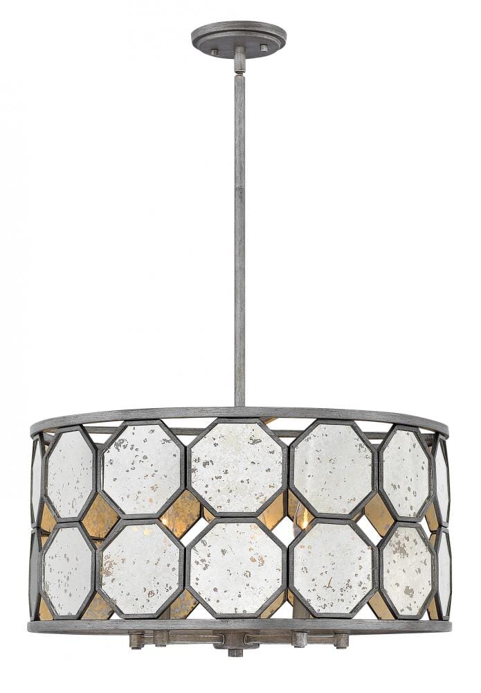 Hinkley Lara 5-Light Single Tier Drum Pendant in Brushed Silver