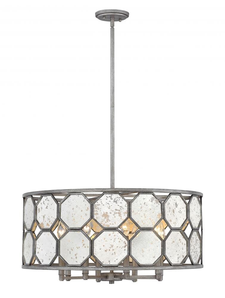 Hinkley Lara 8-Light Single Tier Drum Pendant in Brushed Silver