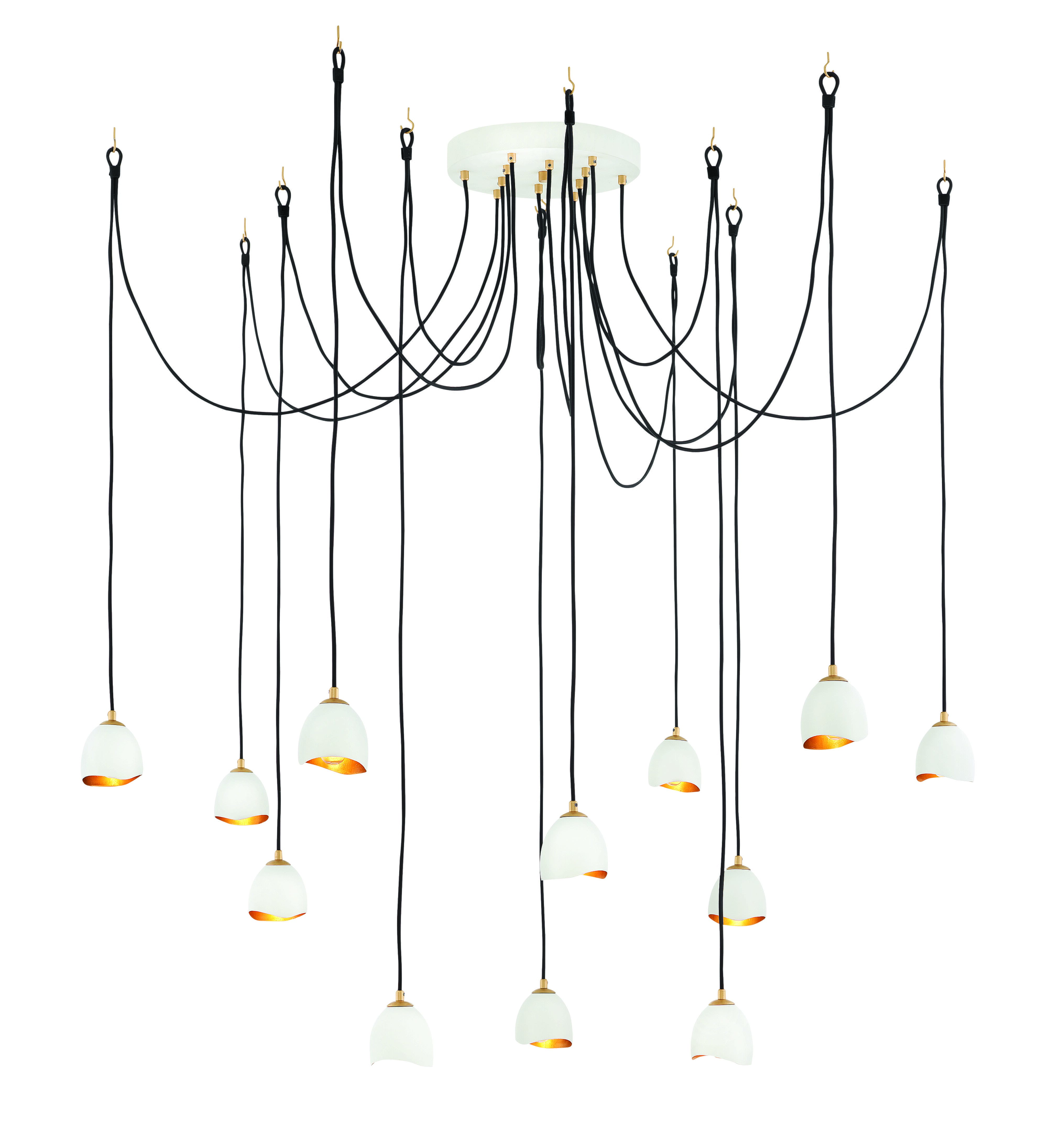 Hinkley Nula by Lisa McDennon 12-Light Adjustable Chandelier in Shell White