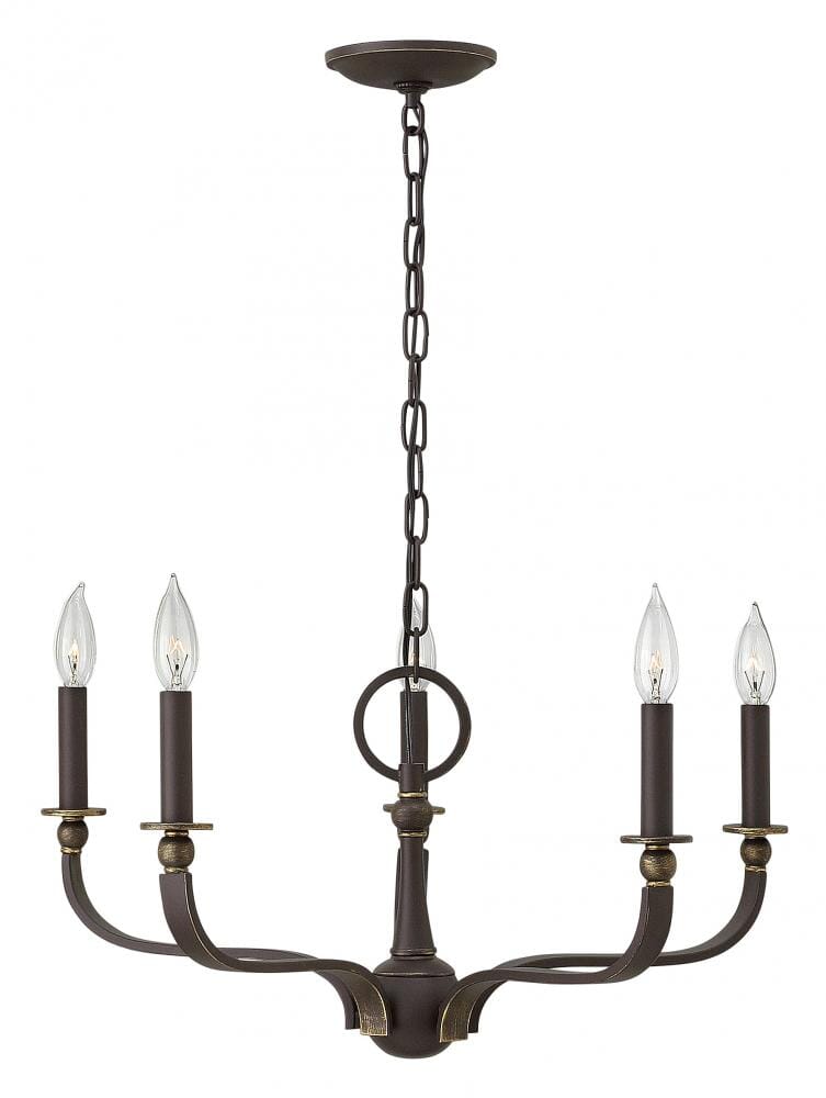 Hinkley Rutherford 5-Light Single Tier Chandelier in Oil Rubbed Bronze