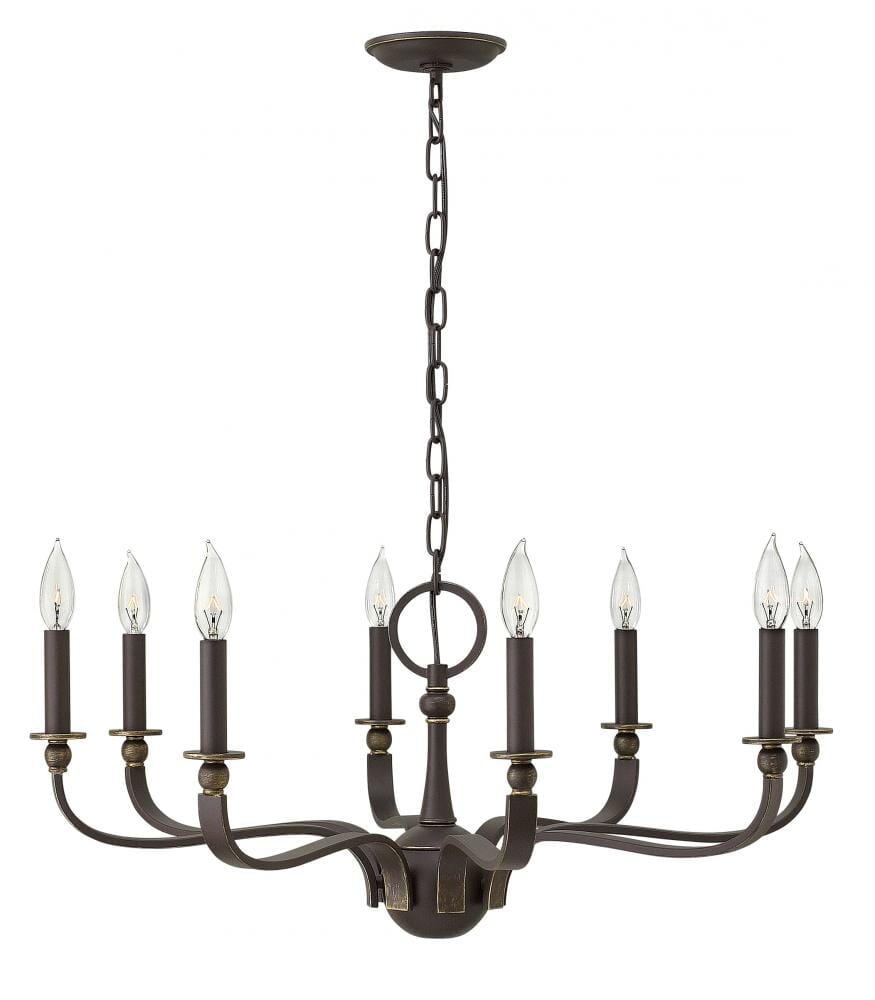 Hinkley Rutherford 8-Light Single Tier Chandelier in Oil Rubbed Bronze