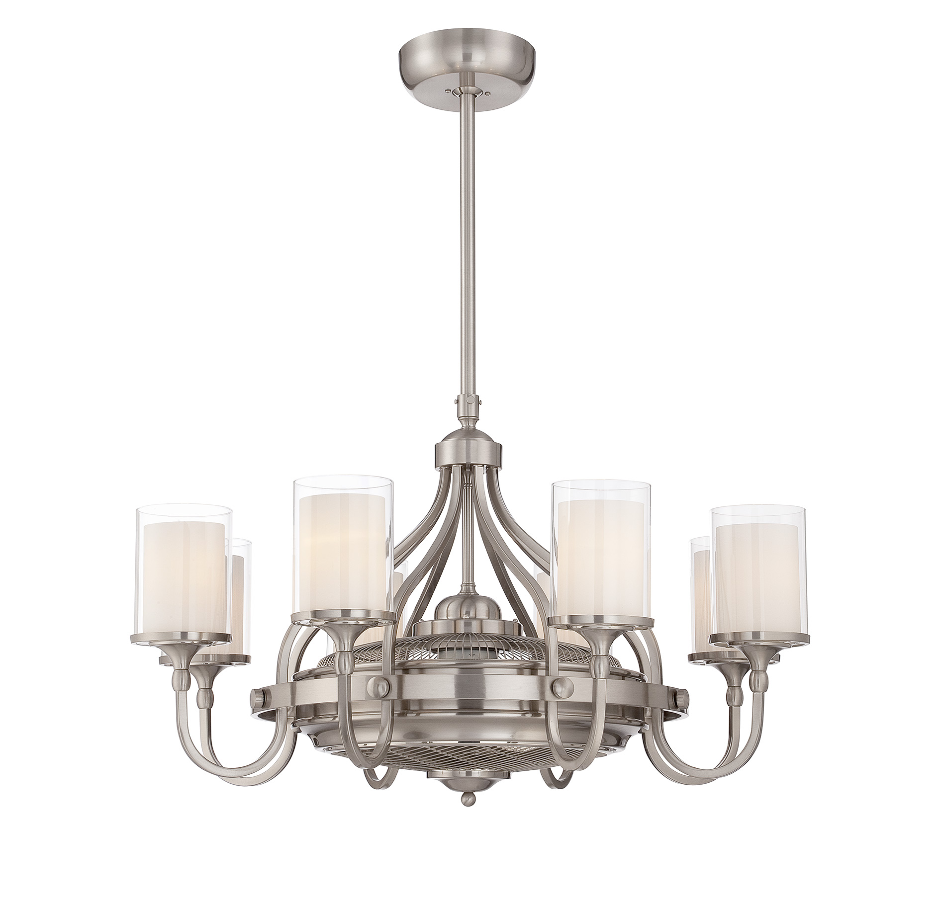 Savoy House Etesian 8-Light Fandelier in Satin Nickel