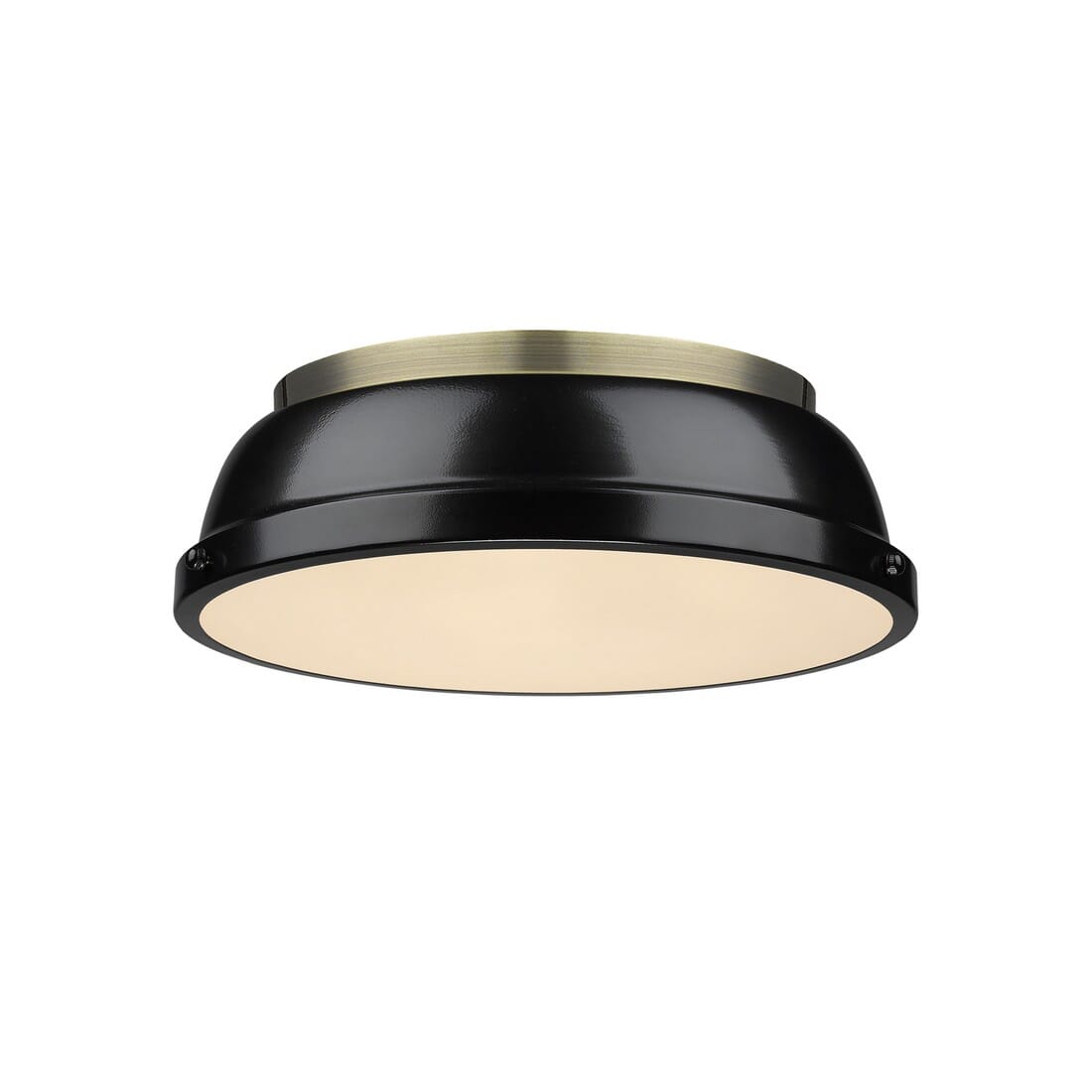 Golden Duncan 2-Light 14" Ceiling Light in Aged Brass and Black