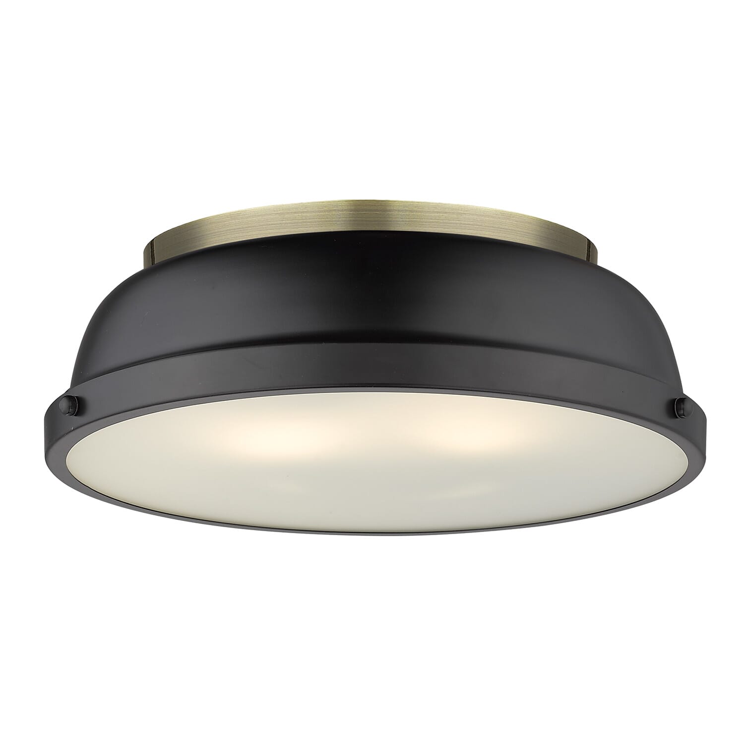 Golden Duncan 2-Light Ceiling Light in Aged Brass and Matte Black