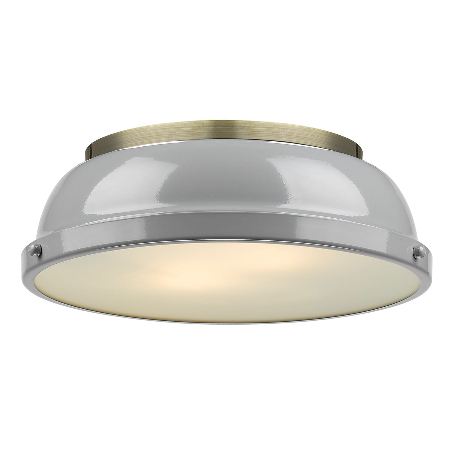 Golden Duncan 2-Light 14" Ceiling Light in Aged Brass and Gray