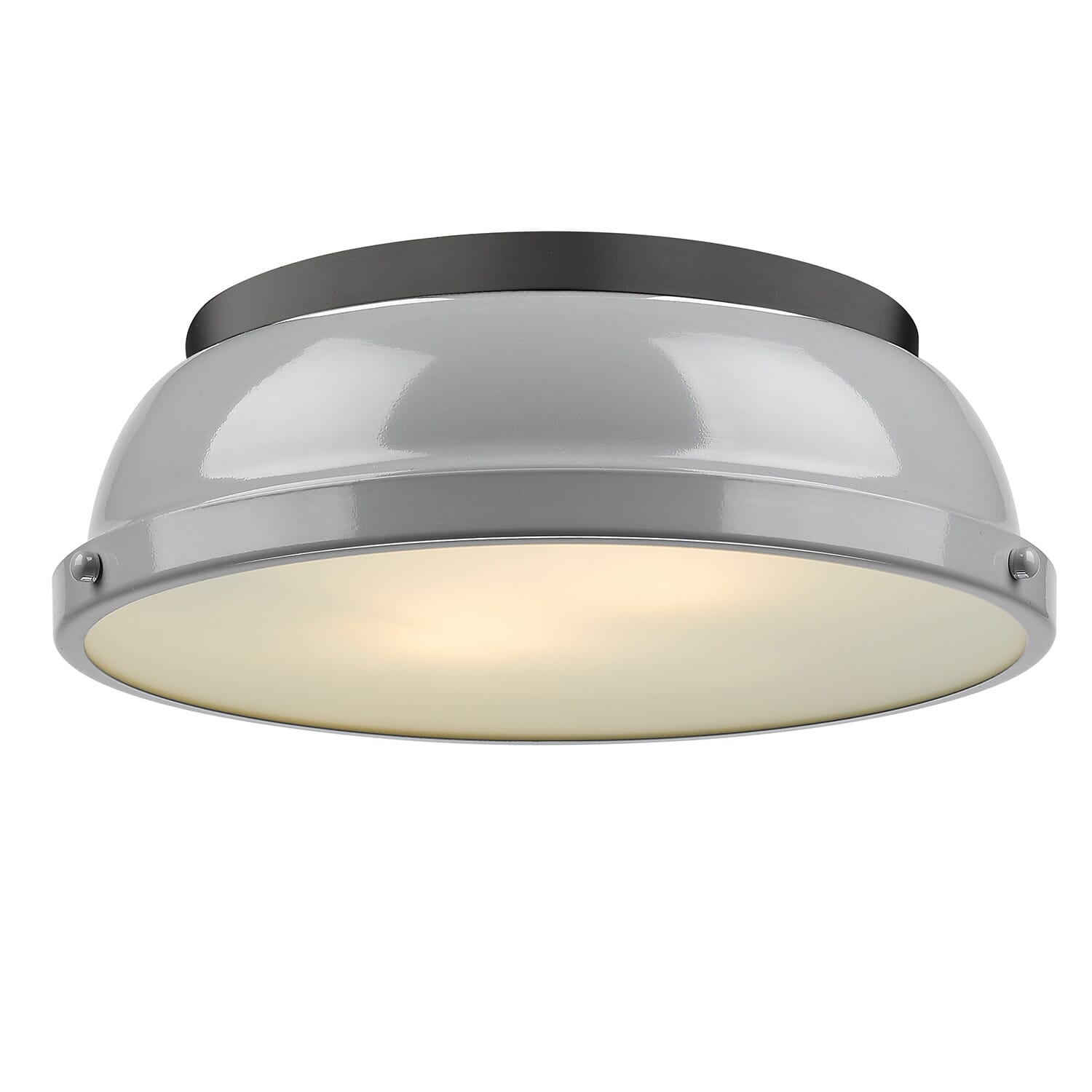 Golden Duncan 2-Light 14" Ceiling Light in Matte Black and Gray