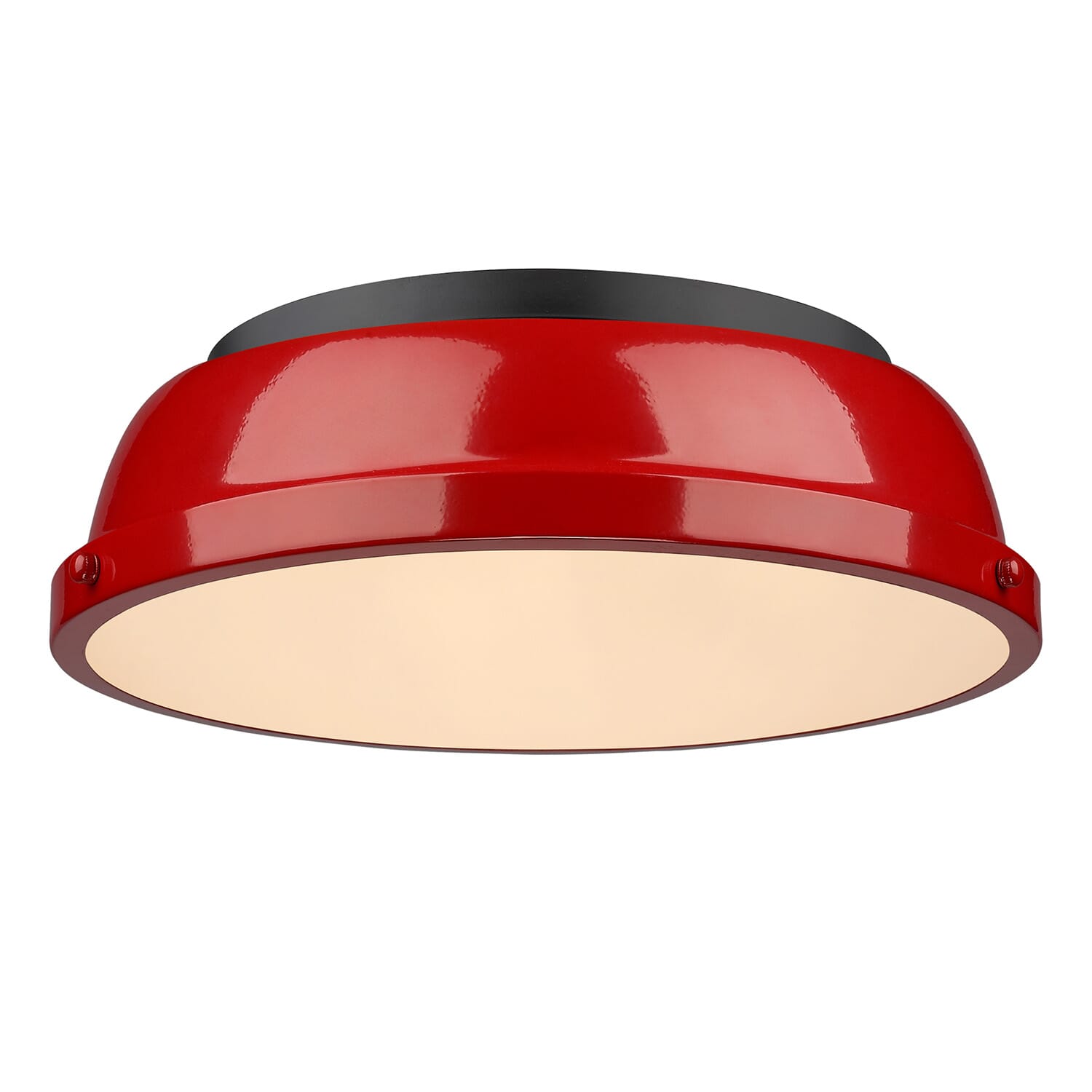 Golden Duncan 2-Light 14" Ceiling Light in Matte Black and Red