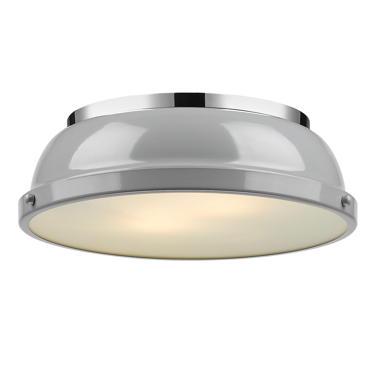 Golden Duncan 2-Light 14" Ceiling Light in Chrome and Gray