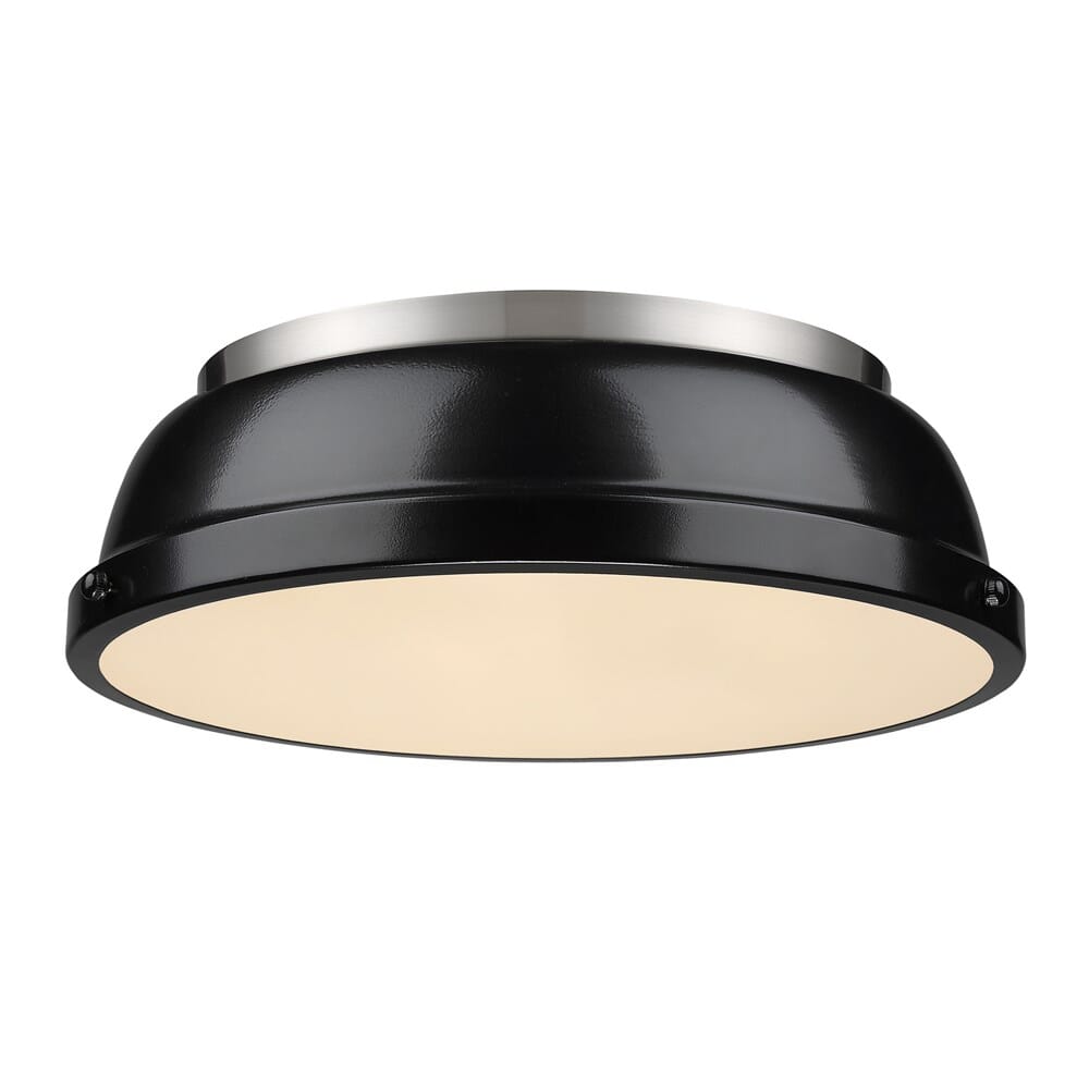 Golden Duncan 2-Light 14" Ceiling Light in Pewter and Black