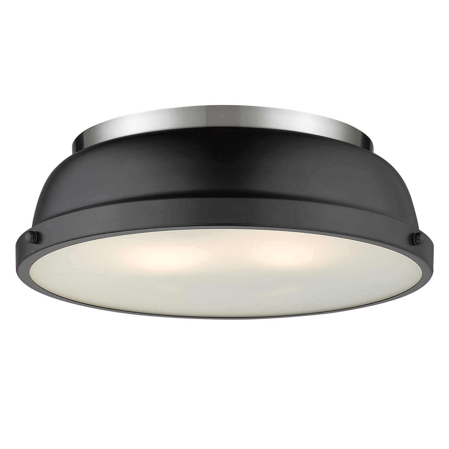 Golden Duncan 2-Light 14" Ceiling Light in Pewter and Matte Black