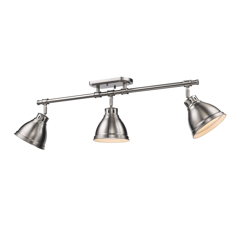 Golden Duncan 3-Light Track Light in Pewter