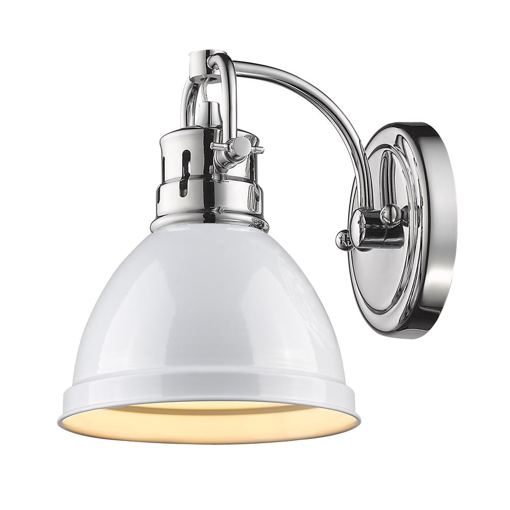 Golden Duncan Bathroom Wall Light in Chrome and White