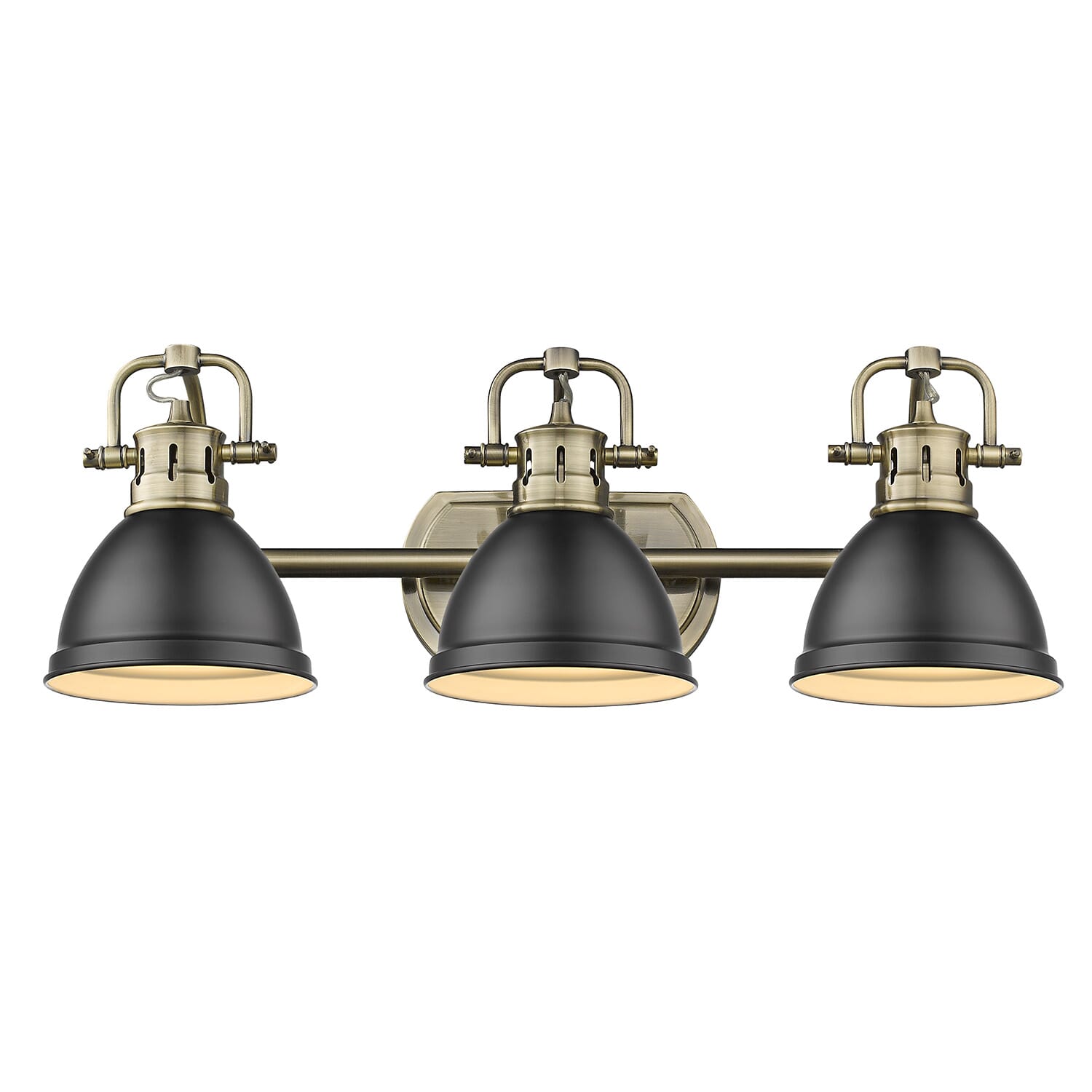 Golden Duncan 3-Light 25" Bathroom Vanity Light in Aged Brass