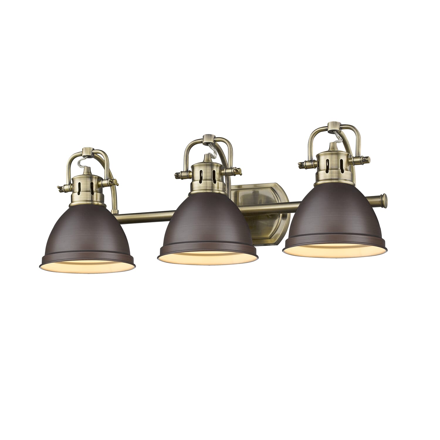 Golden Duncan 3-Light 25" Bathroom Vanity Light in Aged Brass