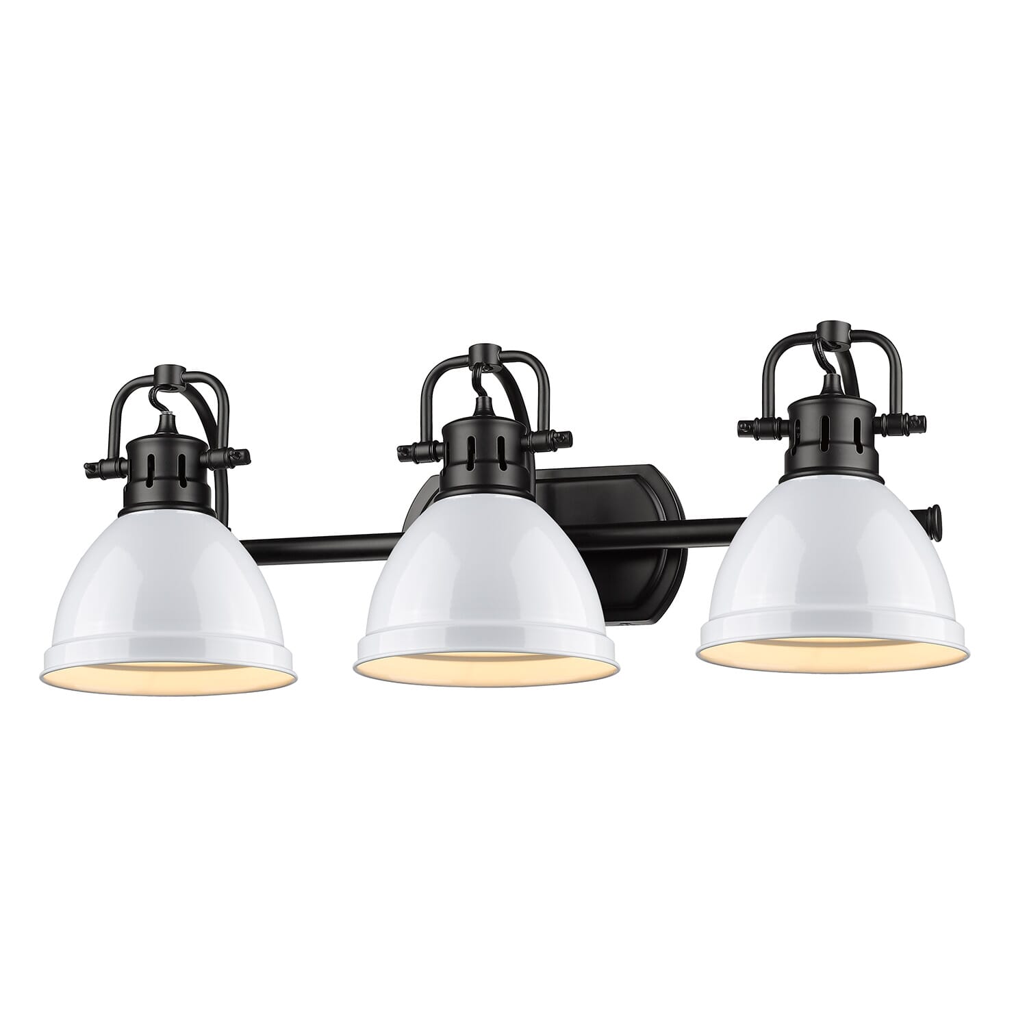 Golden Duncan 3-Light Bathroom Vanity Light in Black and White