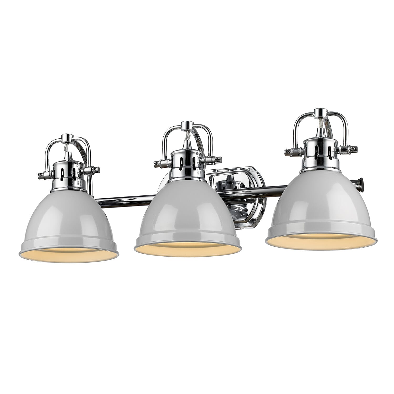 Golden Duncan 3-Light Bathroom Vanity Light in Chrome and Gray