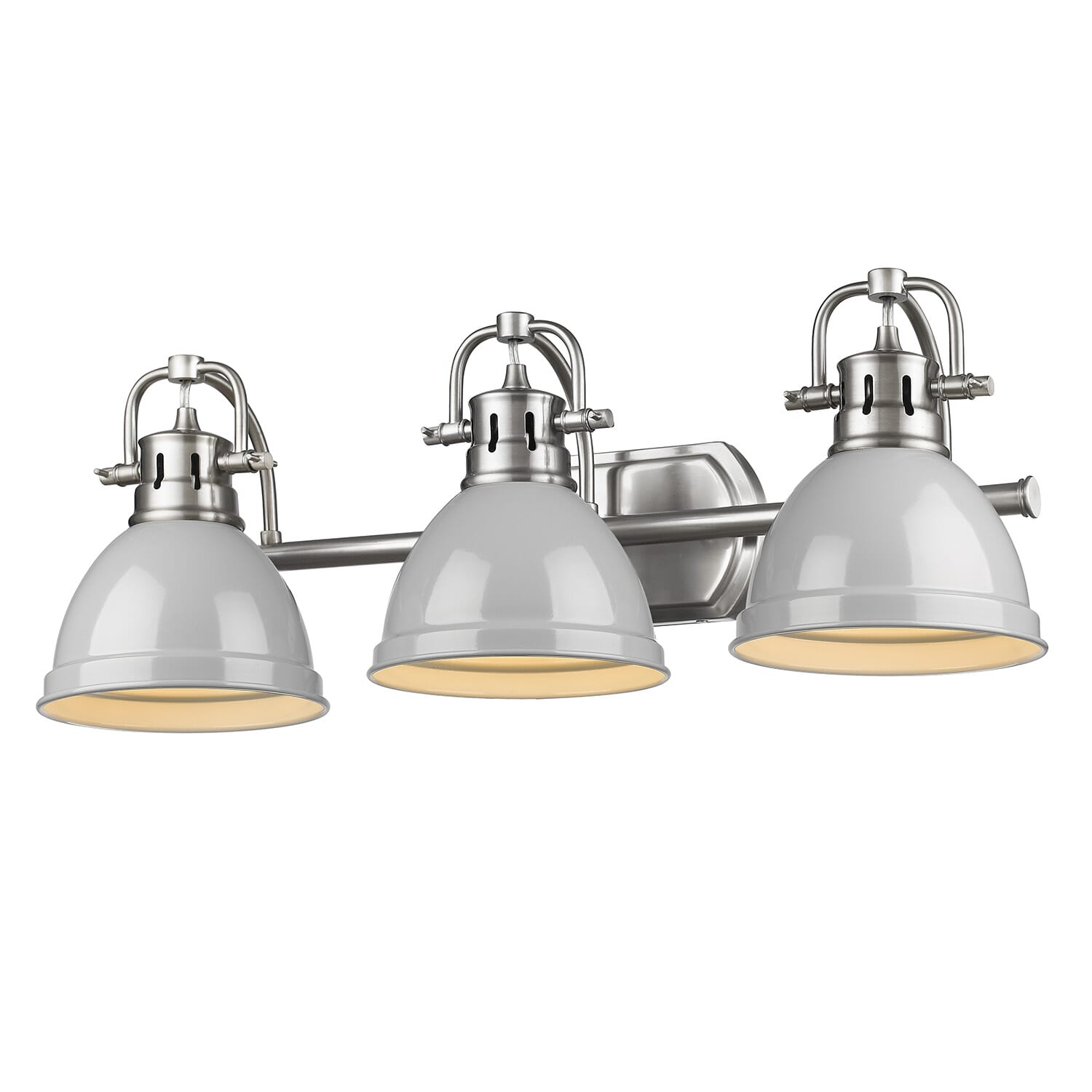 Golden Duncan 3-Light Bathroom Vanity Light in Pewter and Gray