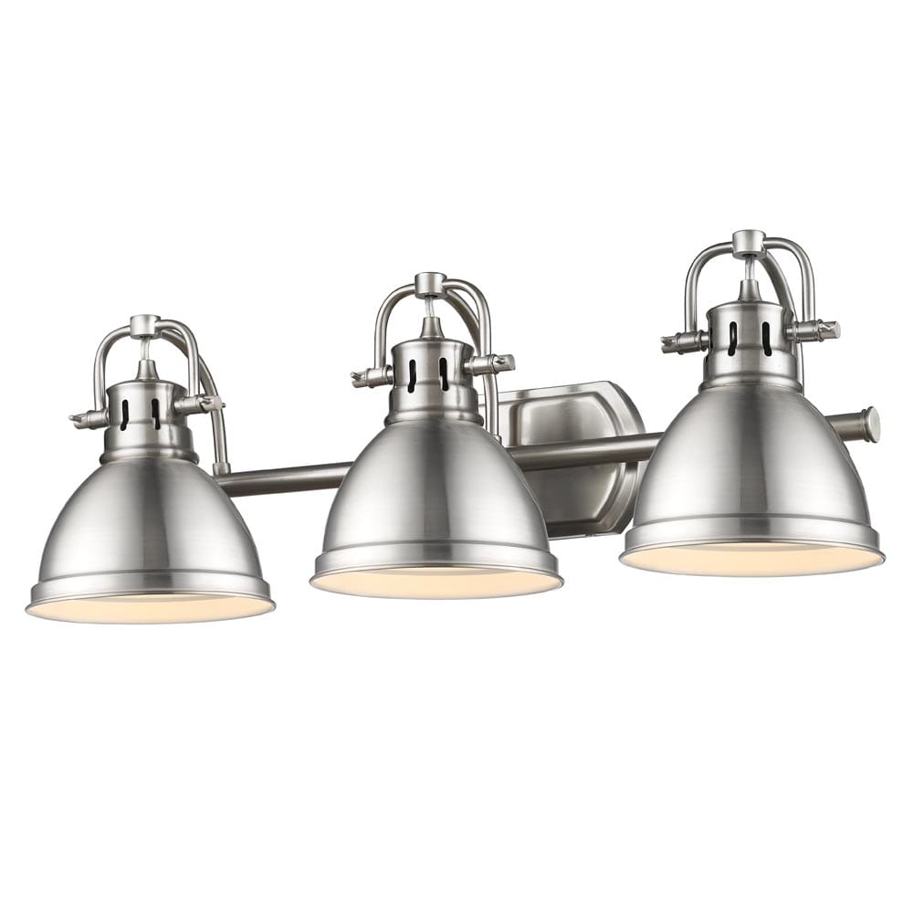 Golden Duncan 3-Light Bathroom Vanity Light in Pewter