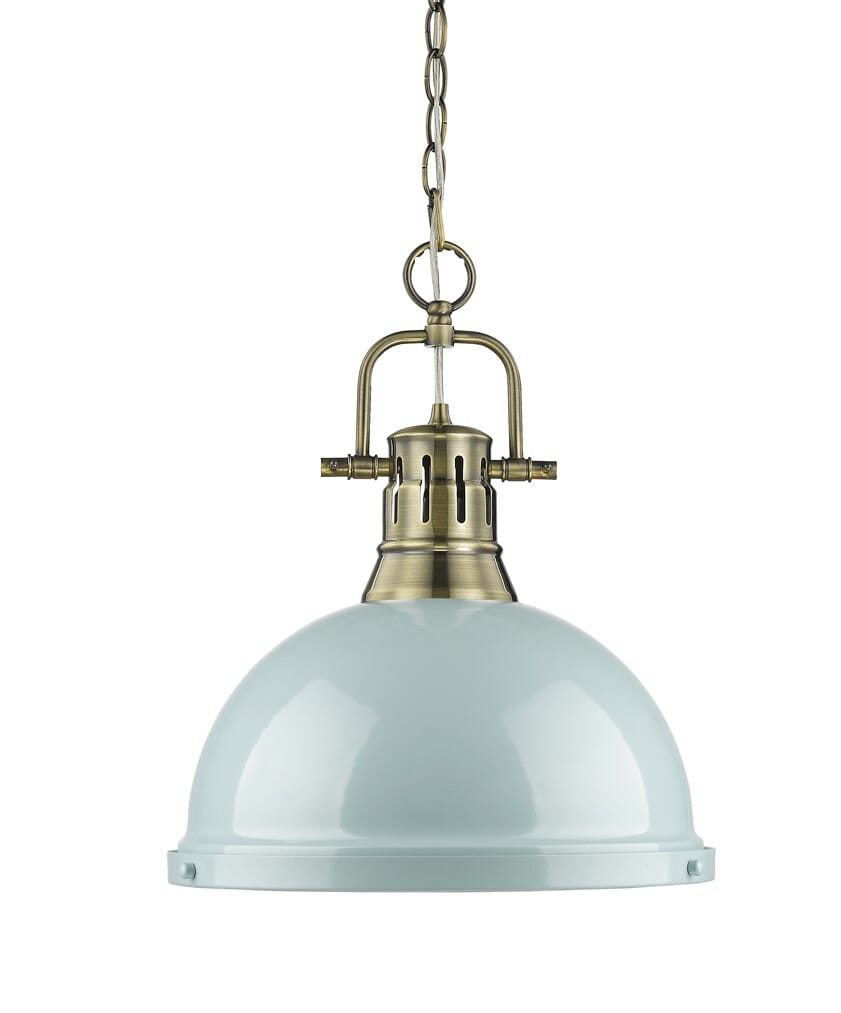 Golden Duncan 17" Pendant Light in Aged Brass