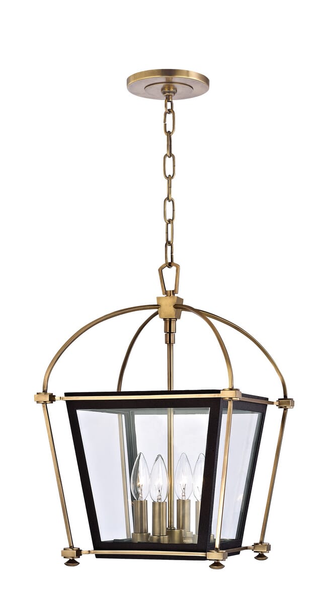 Hudson Valley Hollis 4-Light 19" Pendant Light in Aged Brass