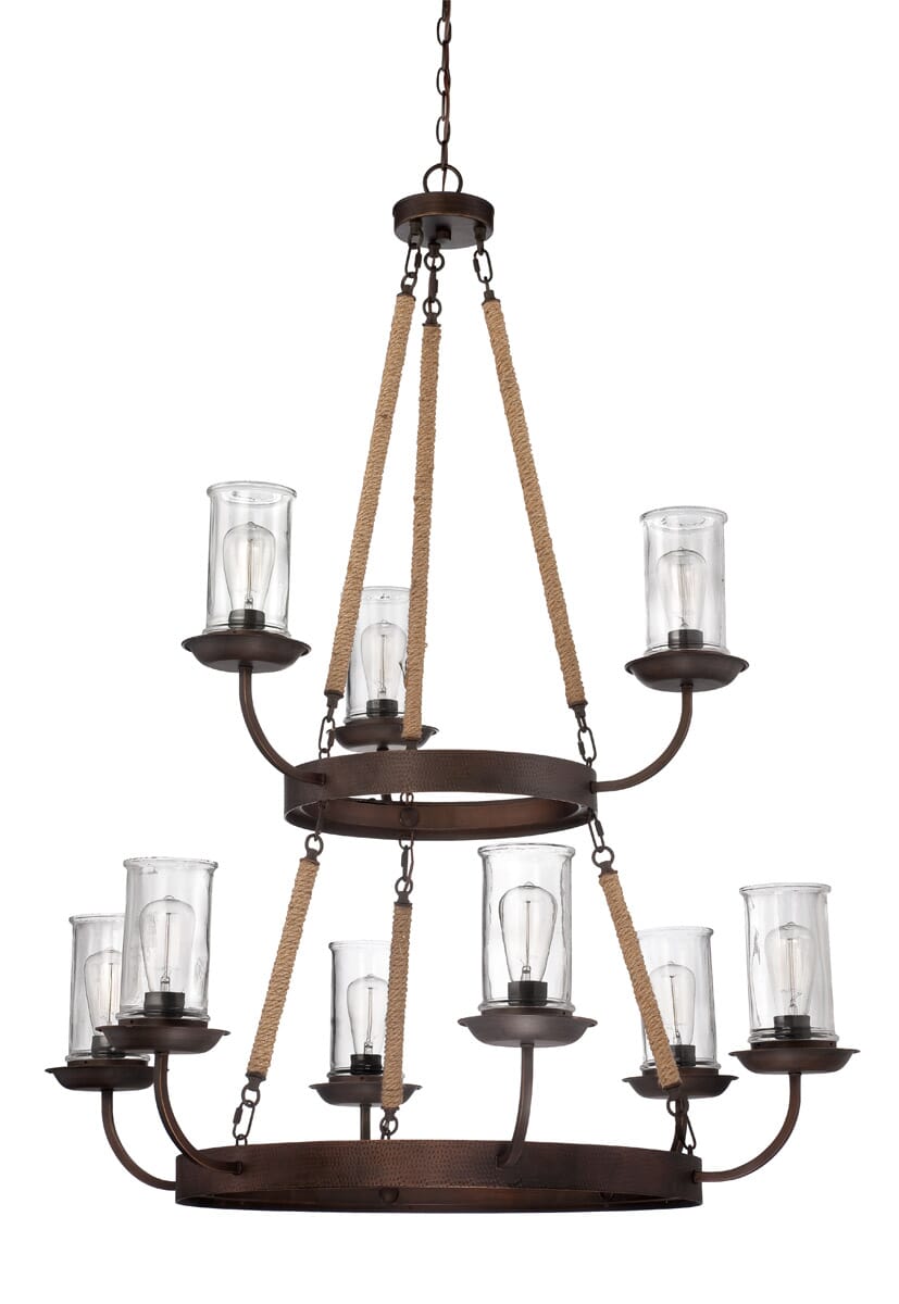 Craftmade Thornton 9-Light Transitional Chandelier in Aged Bronze Brushed