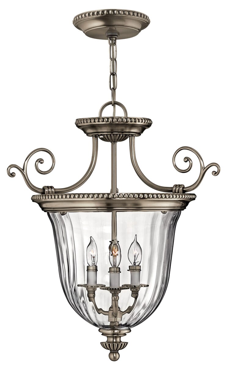 Hinkley Cambridge 3-Light Large Pendant Foyer Light in Pewter