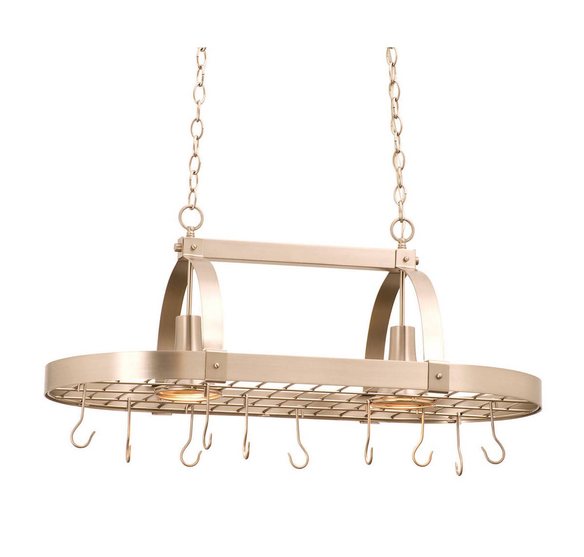 Kalco Contemporary 2-Light 36" Pot Rack Light in Satin Nickel