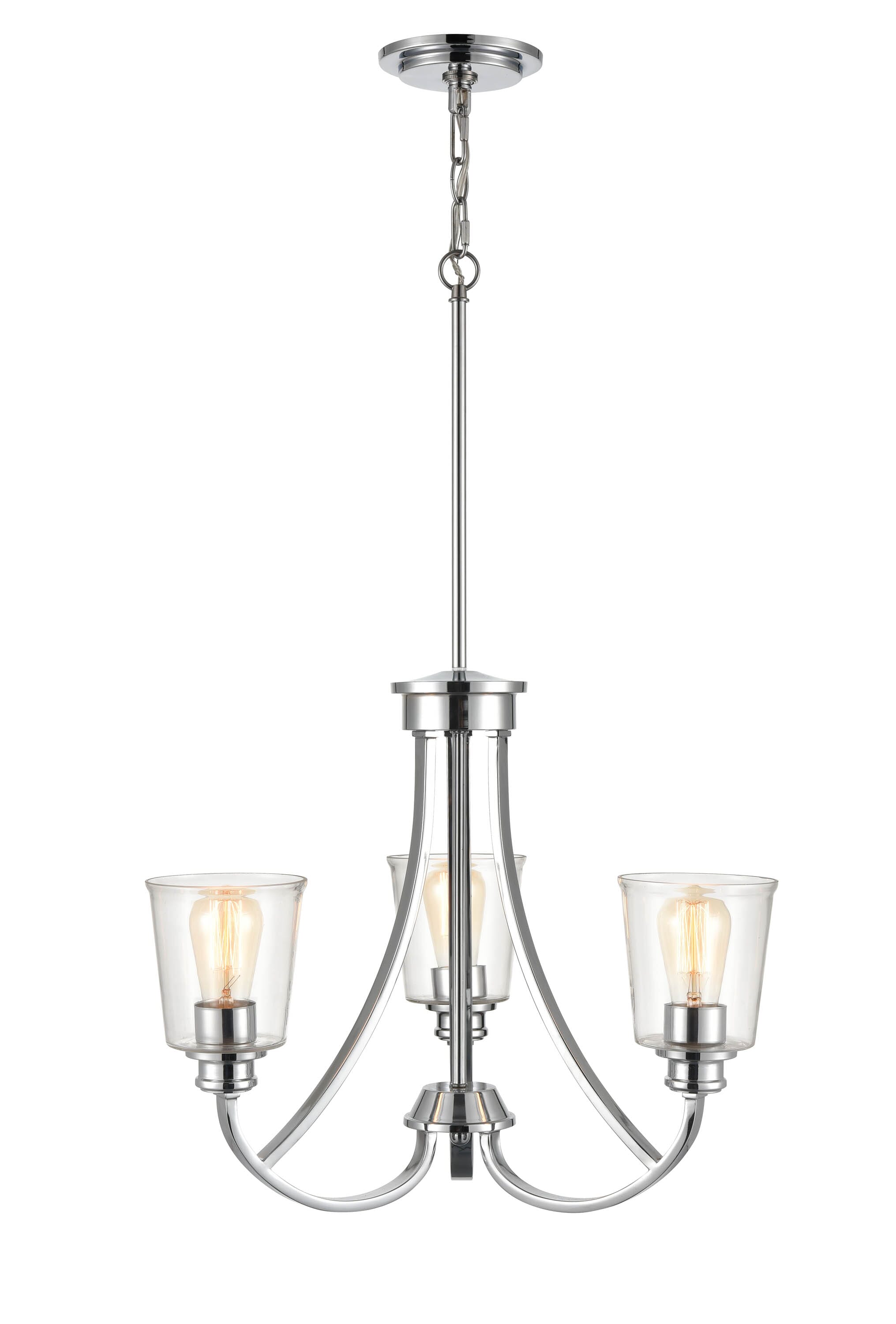 Millennium Forsyth 3-Light Transitional Chandelier in Chrome