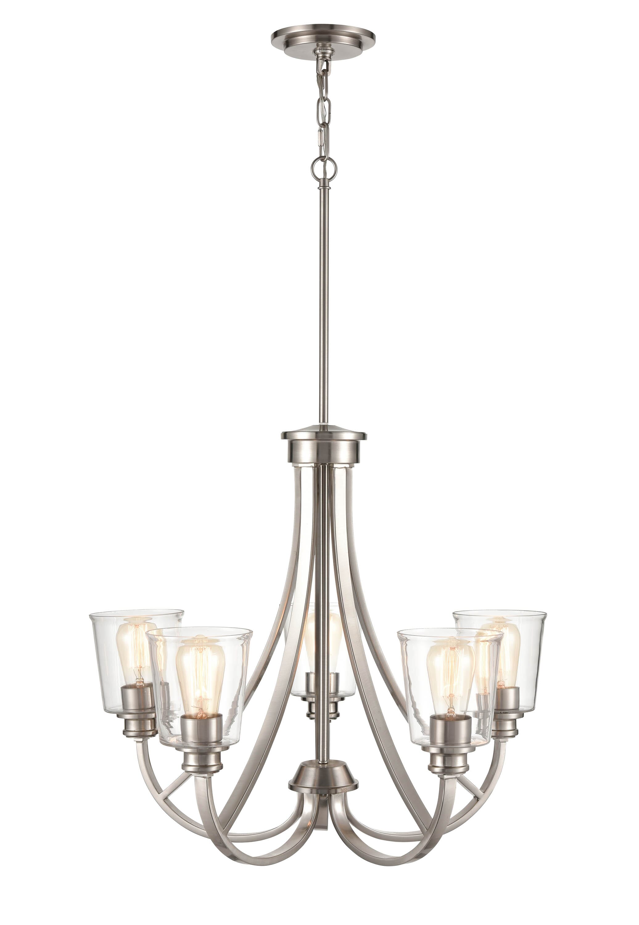 Millennium Forsyth 5-Light Transitional Chandelier in Brushed Nickel