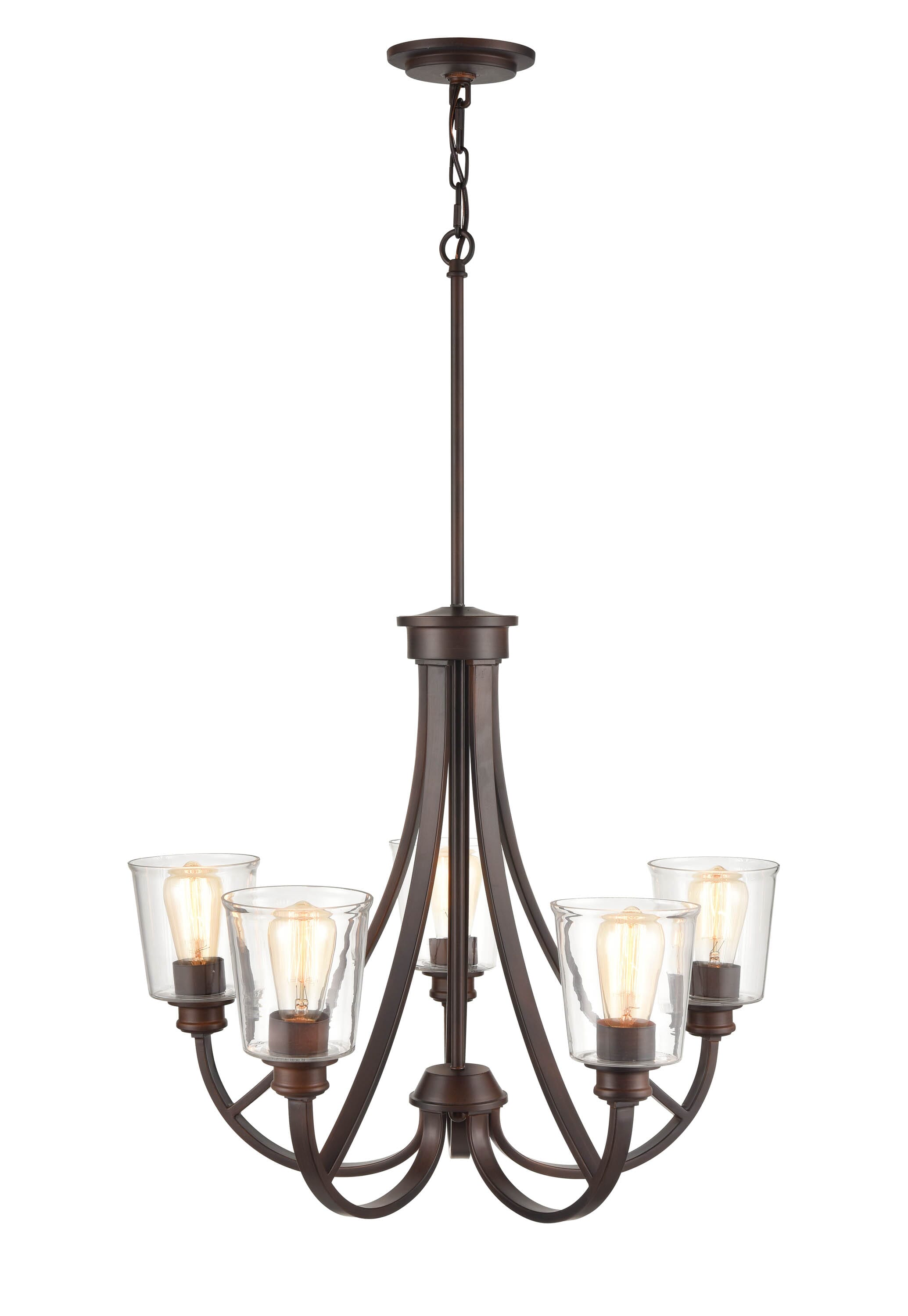 Millennium Forsyth 5-Light Transitional Chandelier in Rubbed Bronze