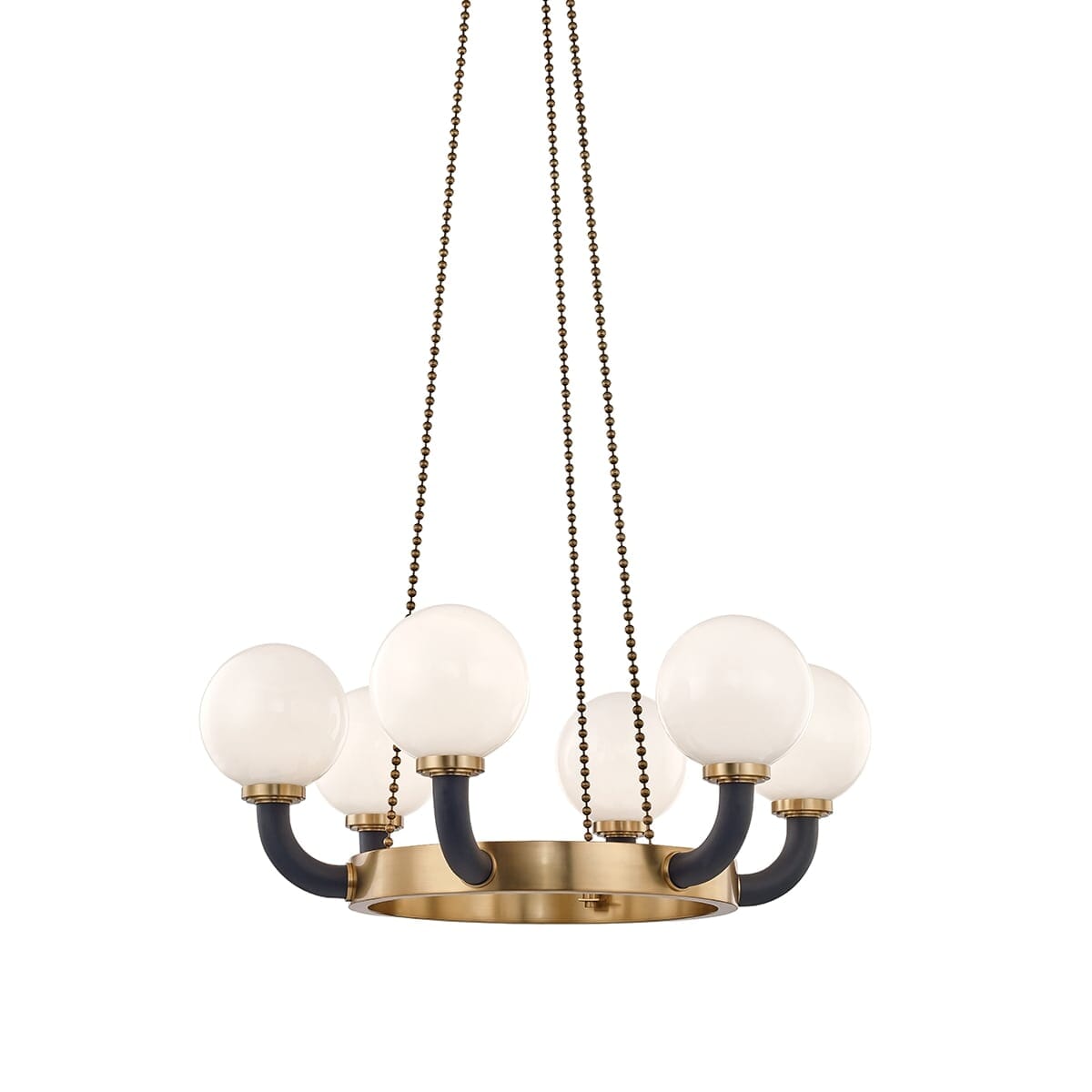 Hudson Valley Werner Pendant Light in Aged Brass and Black