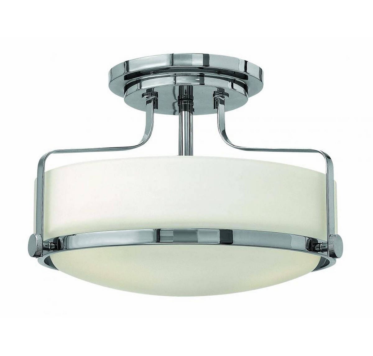 Hinkley Harper 1-Light LED Semi-Flush Ceiling Light in Chrome