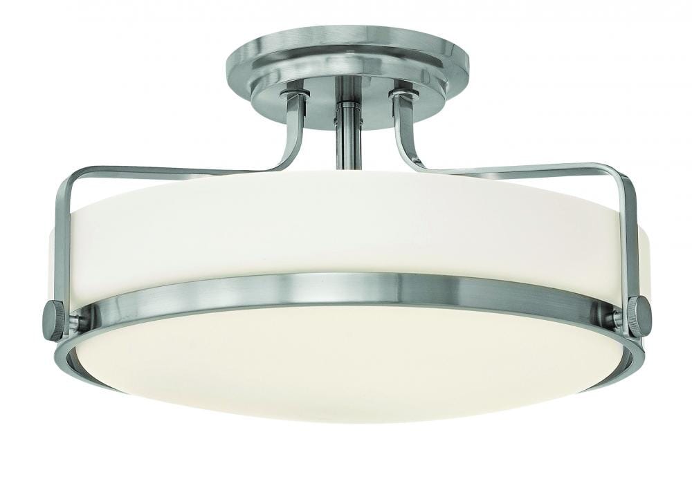 Hinkley Harper 3-Light Semi-Flush Ceiling Light in Brushed Nickel