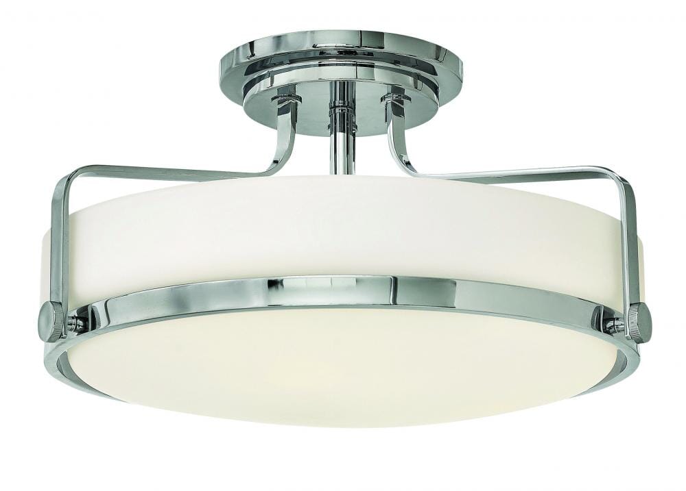 Hinkley Harper 3-Light Semi-Flush Ceiling Light in Chrome