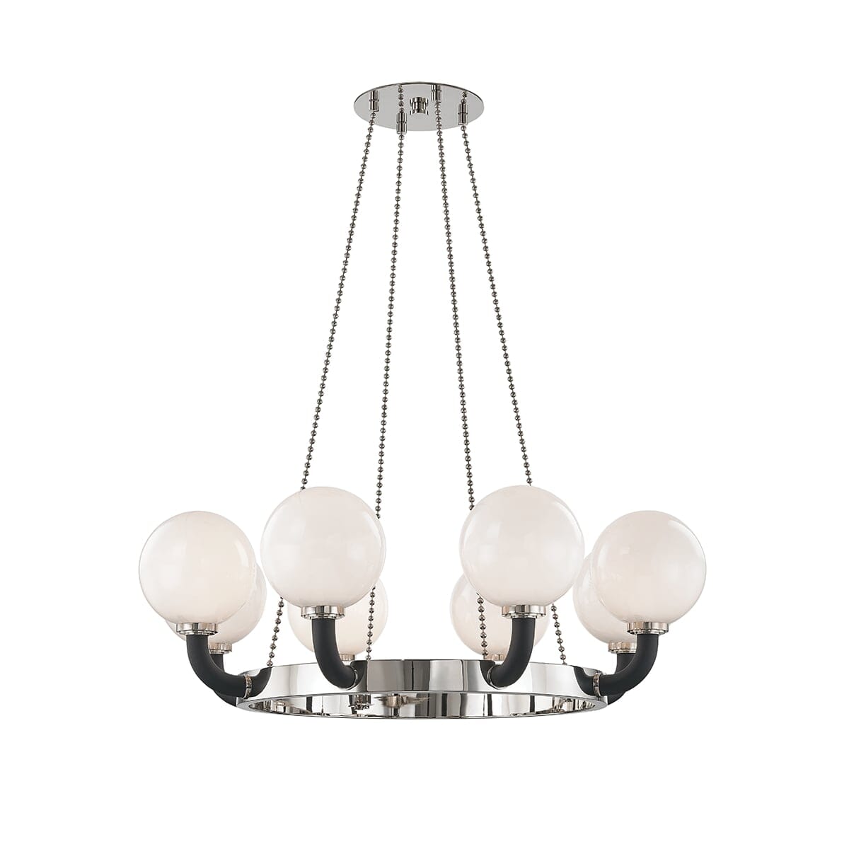 Hudson Valley Werner Pendant Light in Polished Nickel and Black