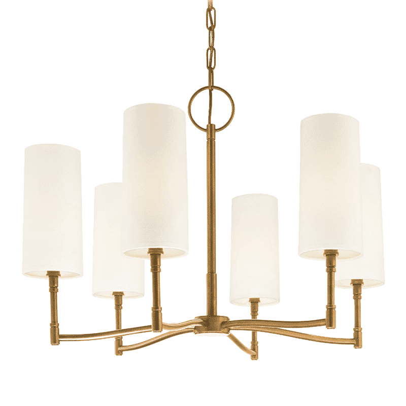 Hudson Valley Dillon 6-Light 25" Chandelier in Aged Brass