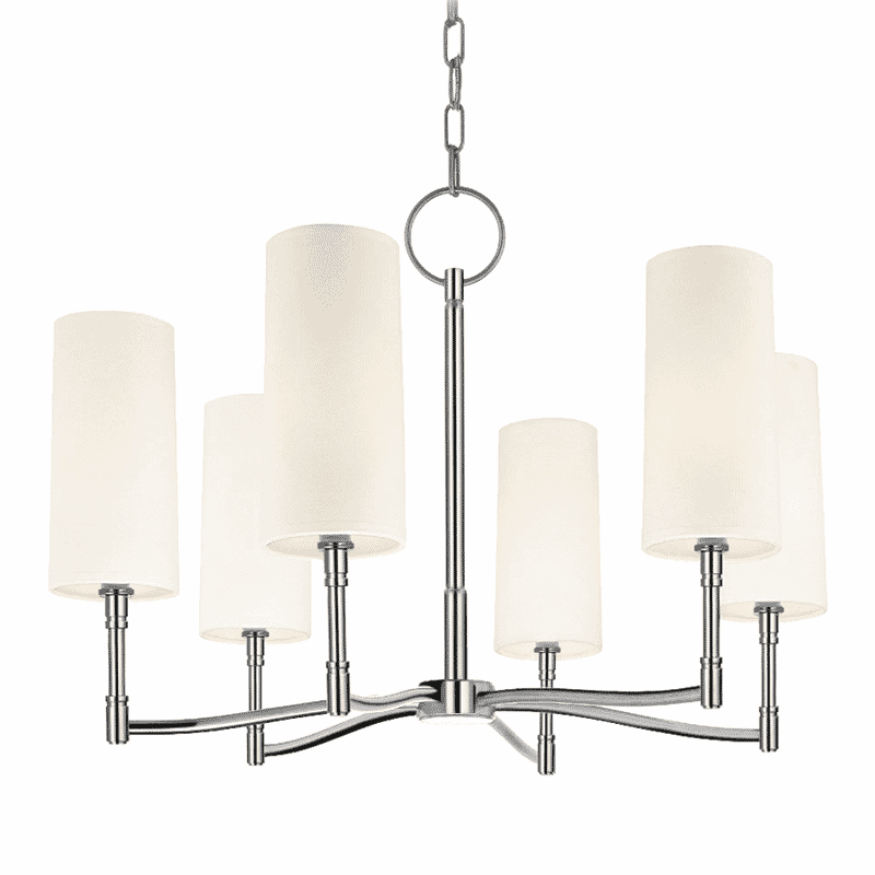 Hudson Valley Dillon 6-Light 25" Chandelier in Polished Nickel