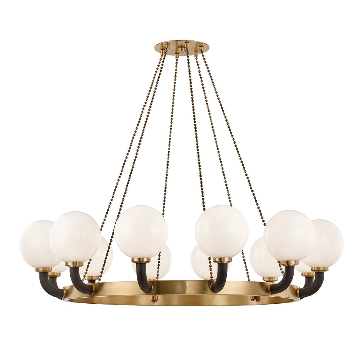 Hudson Valley Werner Pendant Light in Aged Brass and Black