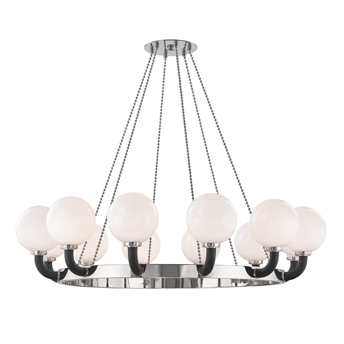 Hudson Valley Werner Pendant Light in Polished Nickel and Black