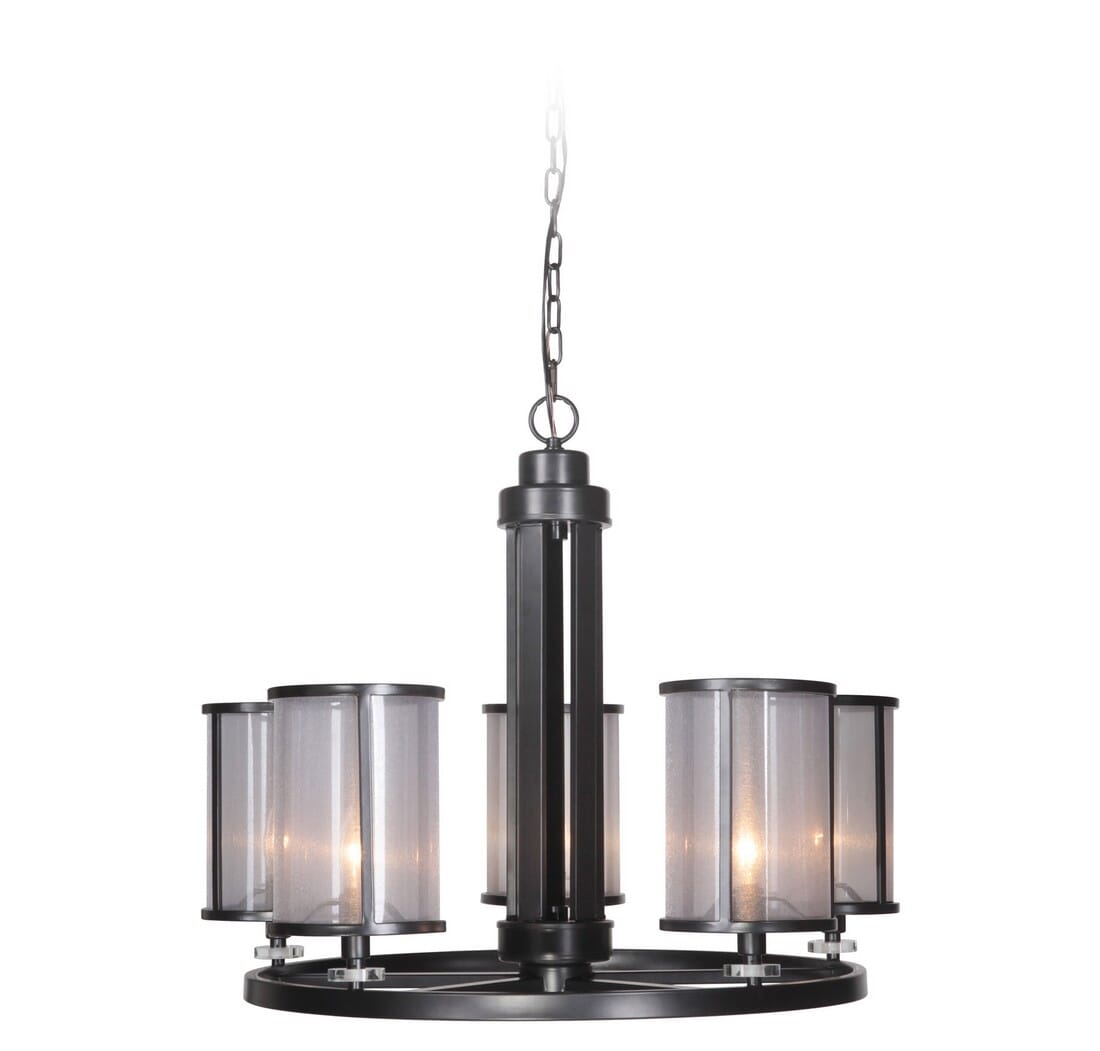 Craftmade Danbury 5-Light Transitional Chandelier in Matte Black