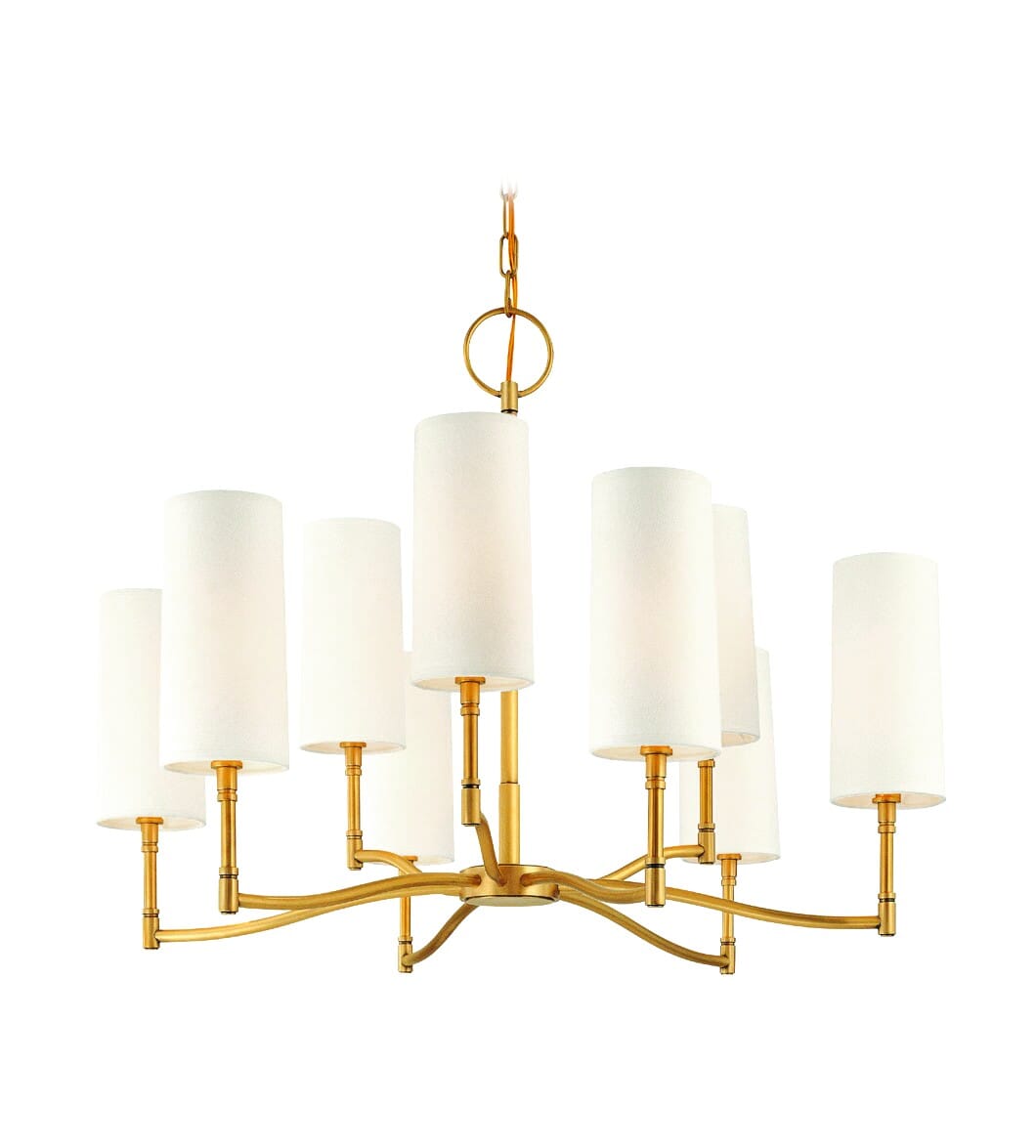 Hudson Valley Dillon 9-Light Chandelier in Aged Brass