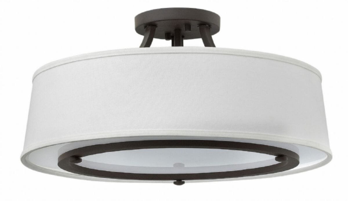 Hinkley Harrison 3-Light Semi-Flush Ceiling Light in Buckeye Bronze