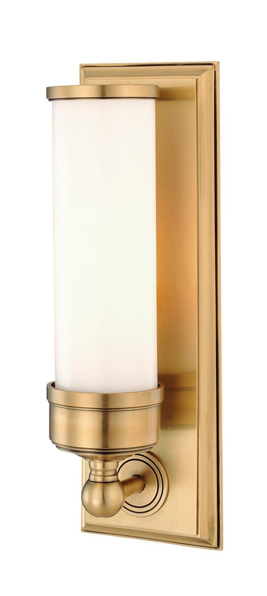 Hudson Valley Everett 5" Bathroom Vanity Light in Aged Brass