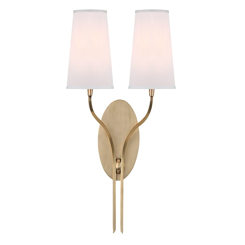 Hudson Valley Rutland 2-Light 25" Wall Sconce in Aged Brass