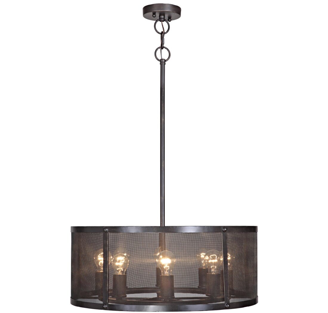 Craftmade Blacksmith 8-Light 25" Pendant Light in Matte Black Gilded