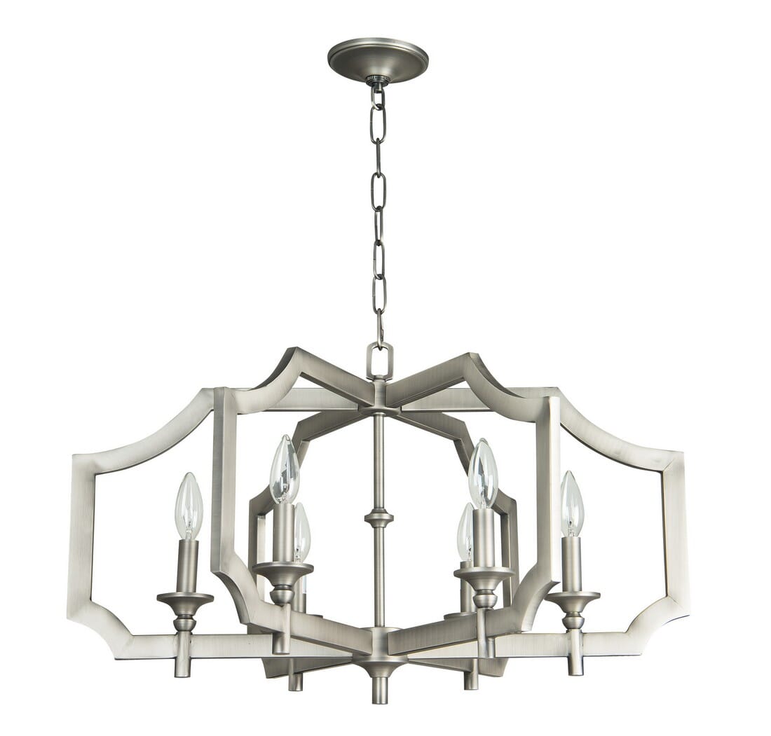 Craftmade Lisbon 6-Light Transitional Chandelier in Antique Nickel